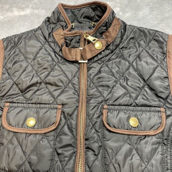 Banana Republic Quilted Field Vest Womens S Black Quilted Full-Zip Equestrian - Picture 1 of 10